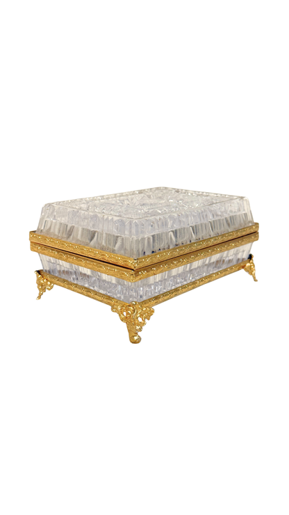 French Crystal Ormolu Hinged Box
