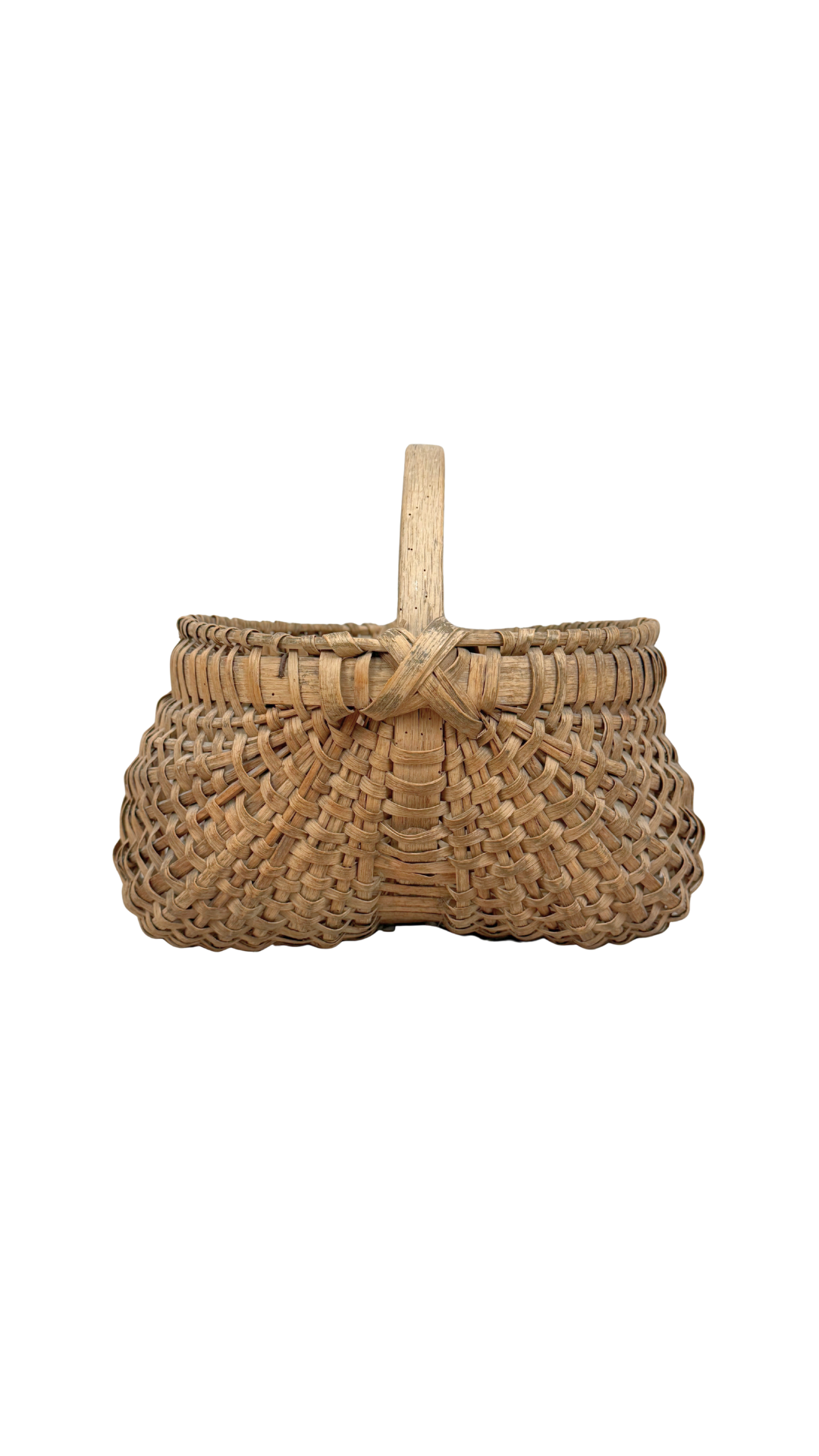 French Handwoven Buttocks Gathering Basket