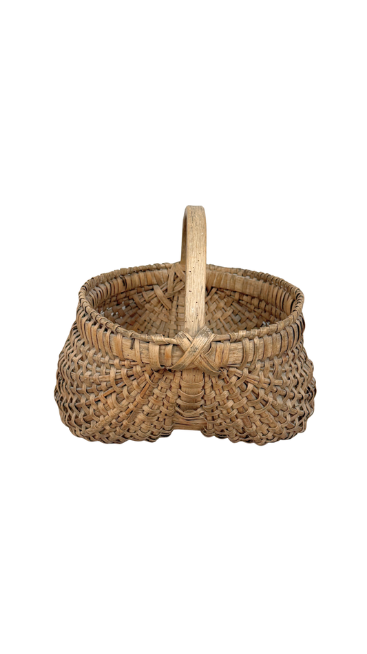 French Handwoven Buttocks Gathering Basket