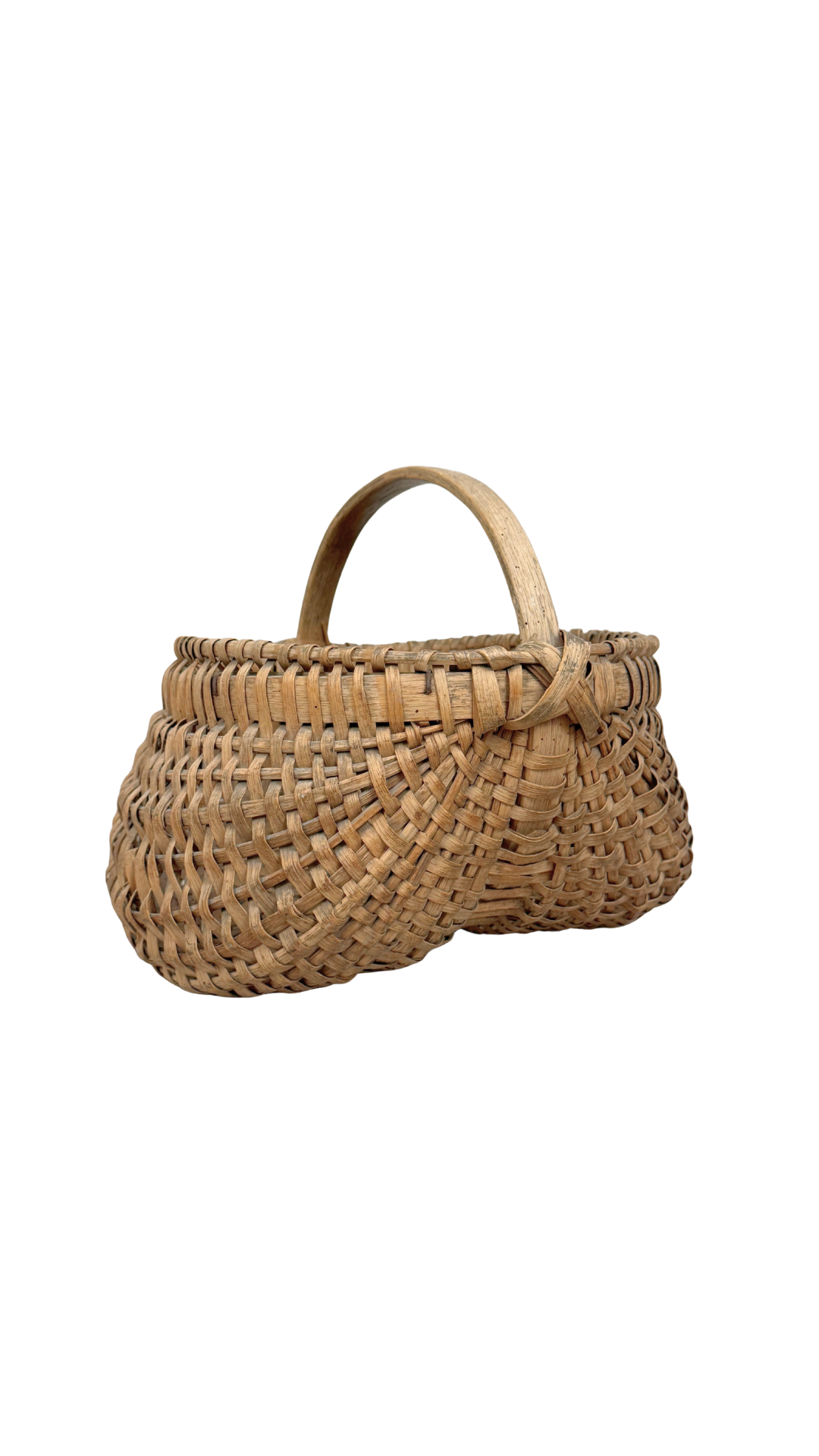 French Handwoven Buttocks Gathering Basket
