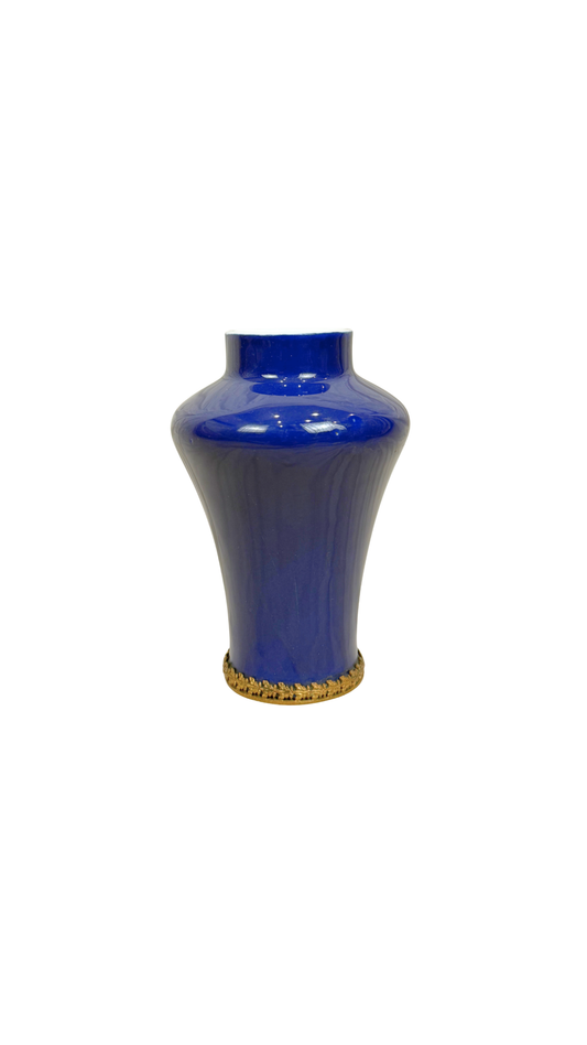 Cobalt Porcelain Vase with Ormolu Base