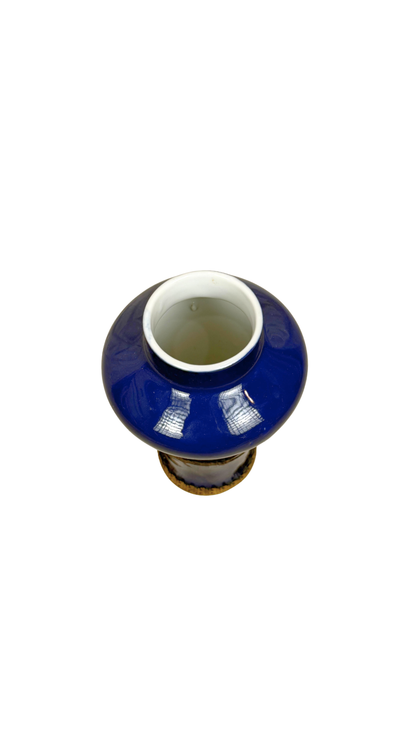 Cobalt Porcelain Vase with Ormolu Base