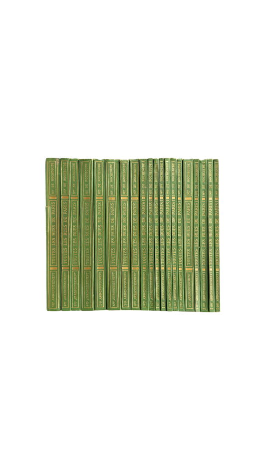 1910 Promenades dans toutes les Rues de Paris by Marquis de Rochegude – Complete 20 Volume Set
