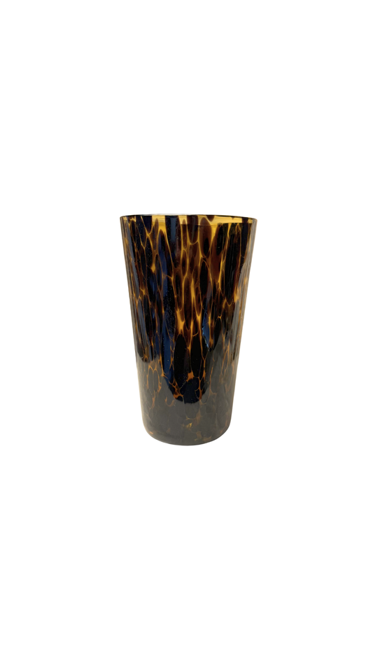 Set of 4 Tortoiseshell-Style Art Glass Tumblers