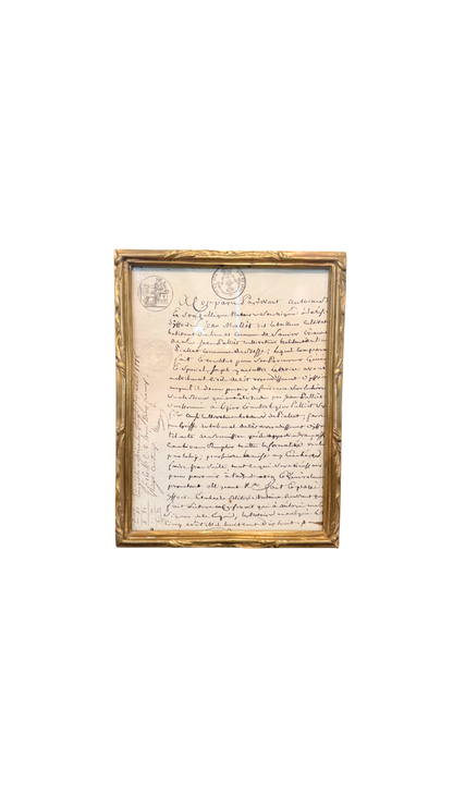 Large Antique French Bronze Desk Frame