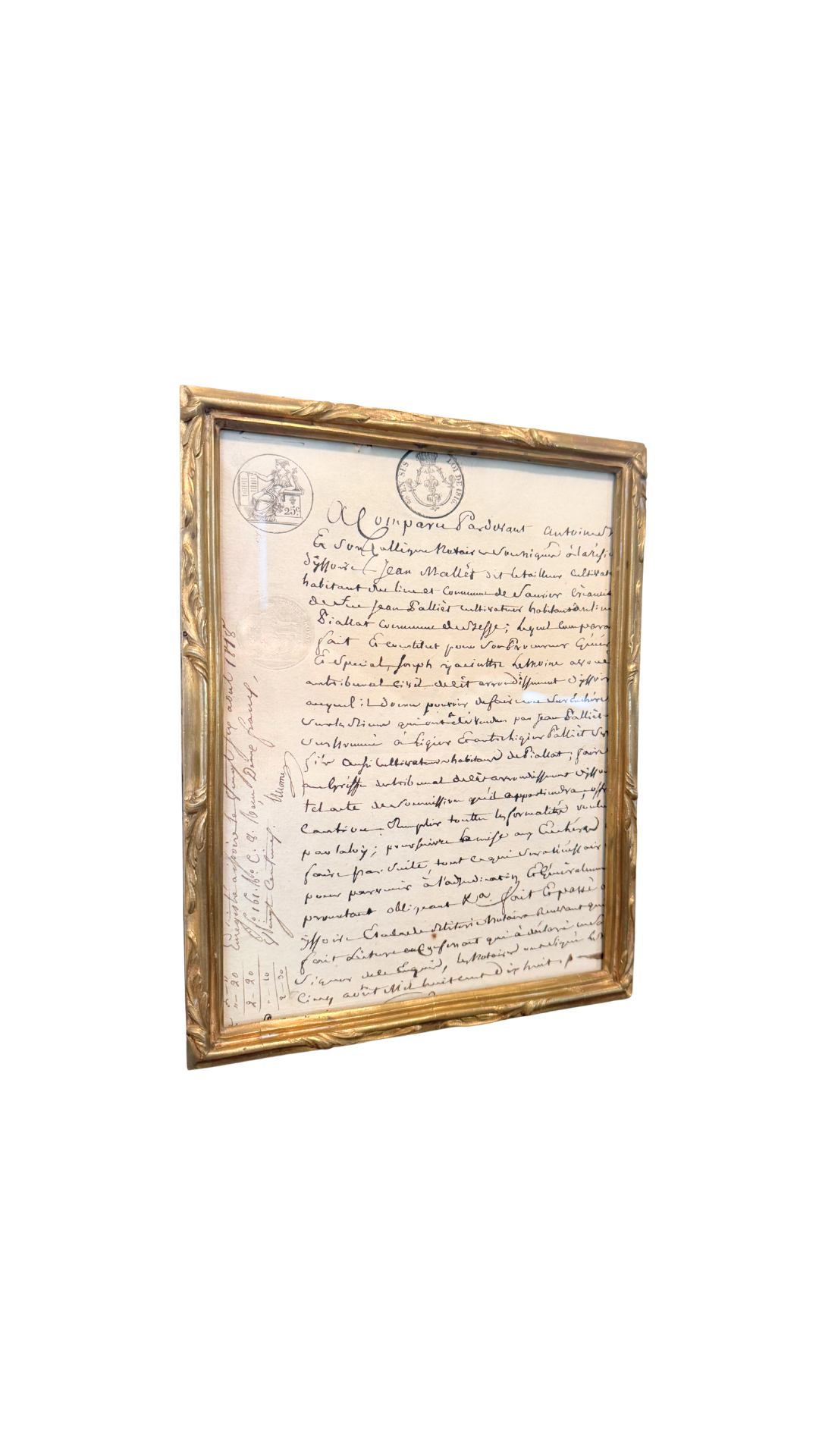 Large Antique French Bronze Desk Frame