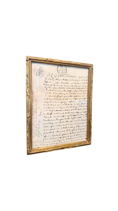 Large Antique French Bronze Desk Frame