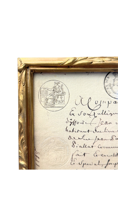 Large Antique French Bronze Desk Frame