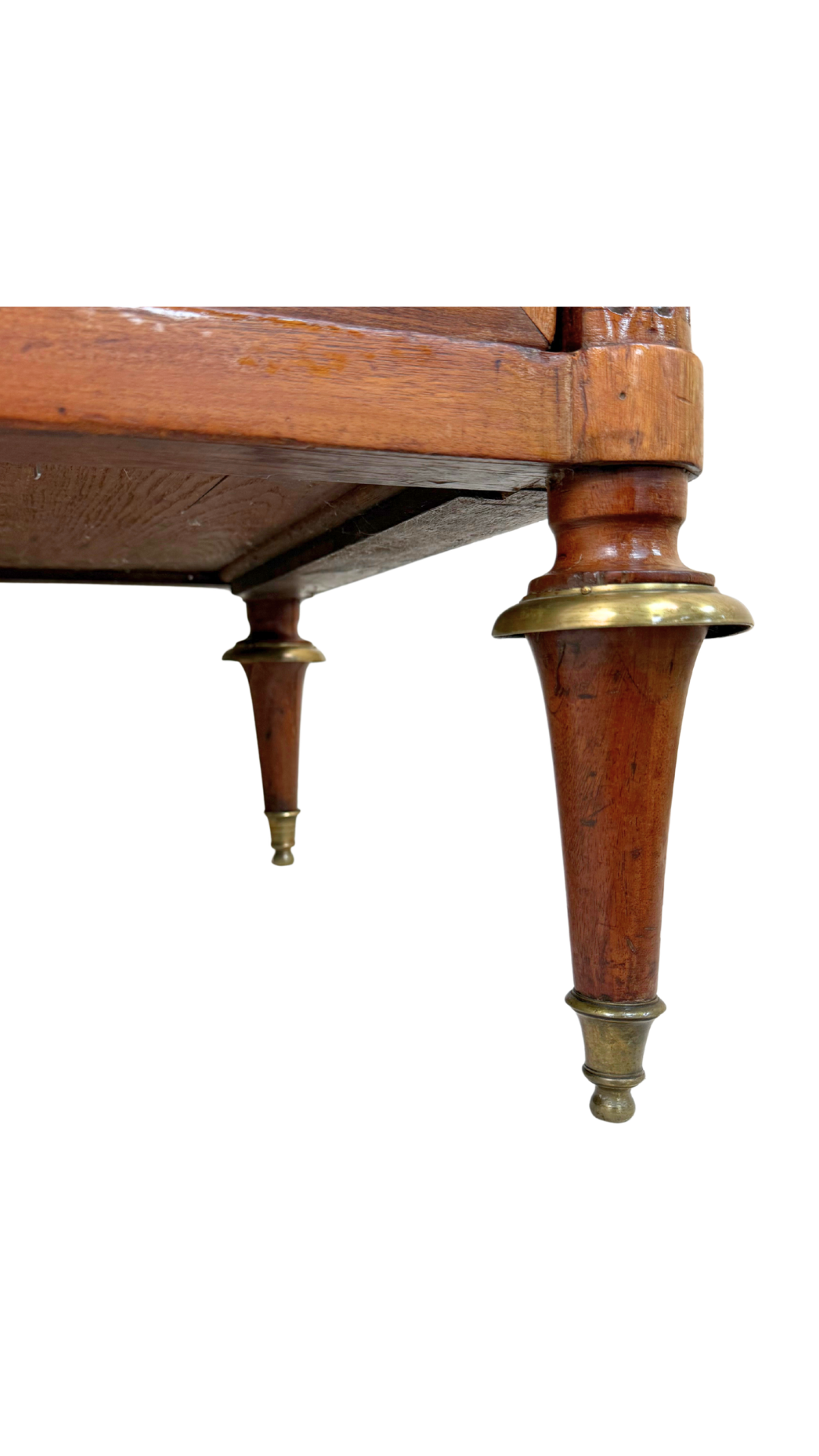 French Directoire Marble-Top Commode with Brass Inlay