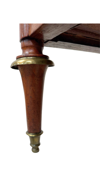 French Directoire Marble-Top Commode with Brass Inlay