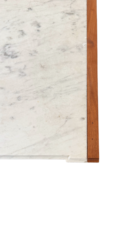 French Directoire Marble-Top Commode with Brass Inlay