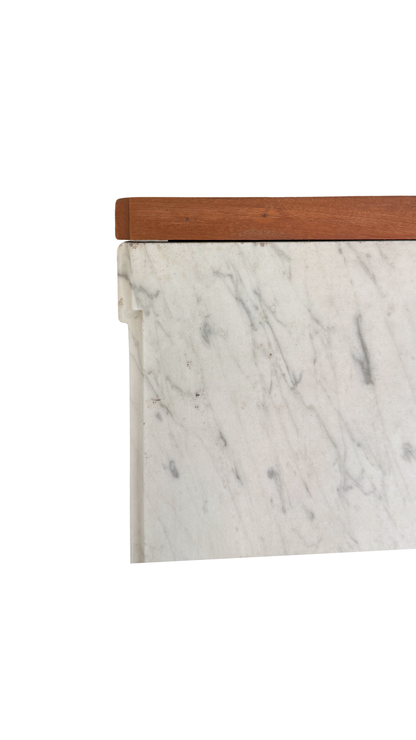 French Directoire Marble-Top Commode with Brass Inlay