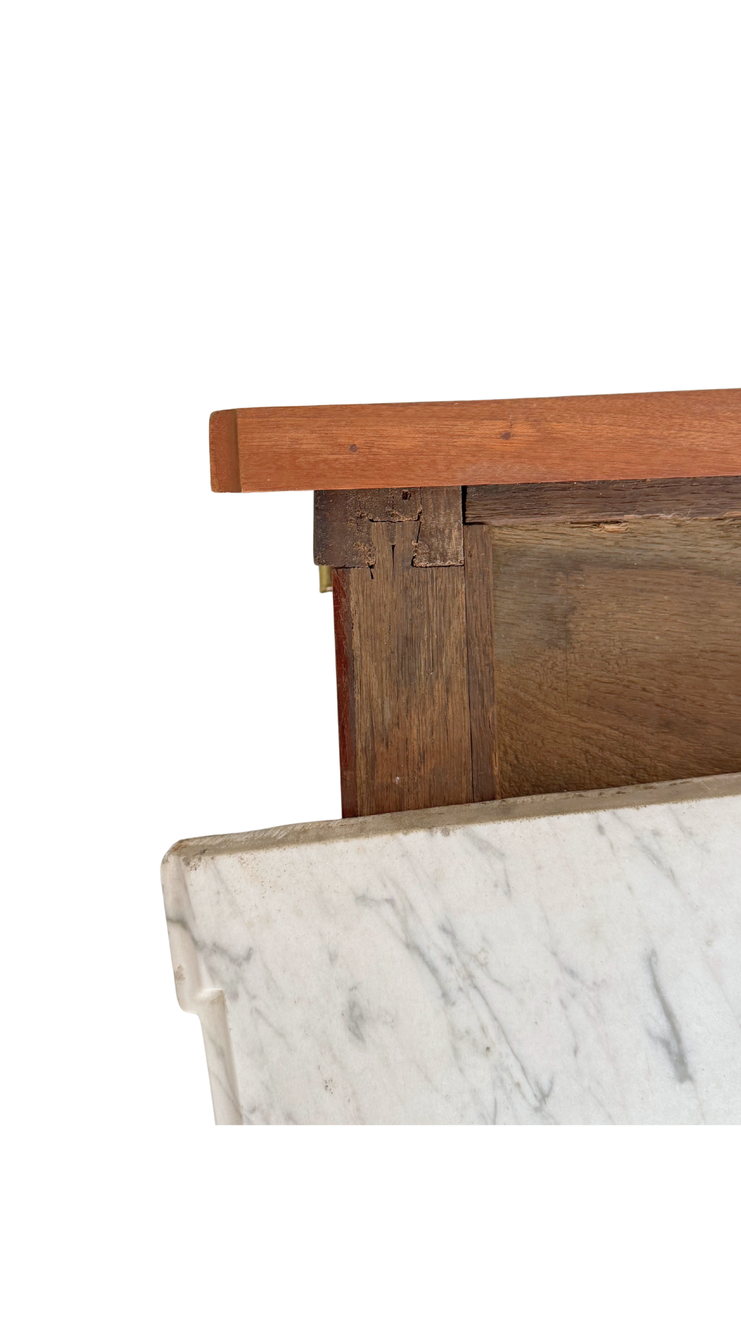 French Directoire Marble-Top Commode with Brass Inlay