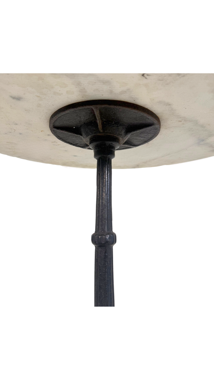 French Marble-Top Bistro Table with Cast Iron Base
