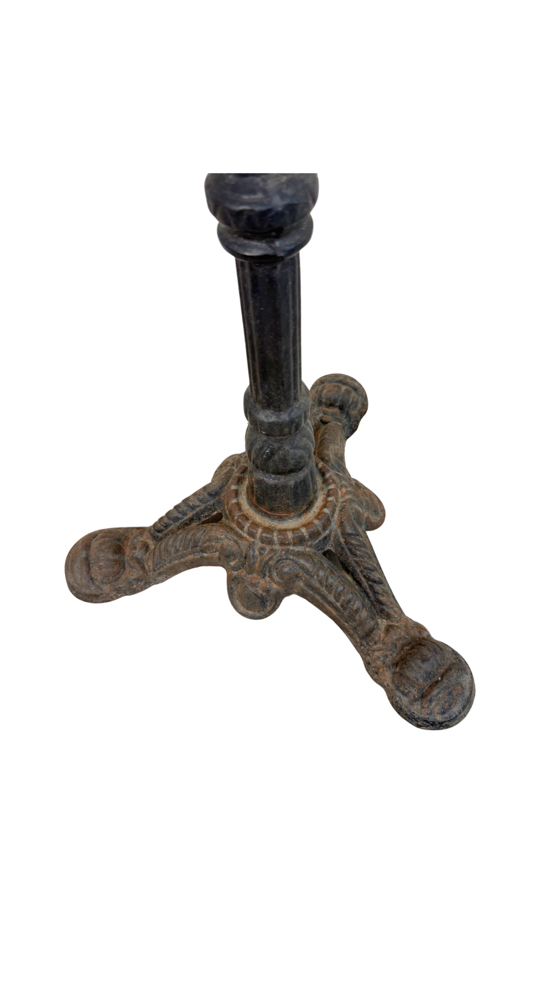 French Marble-Top Bistro Table with Cast Iron Base