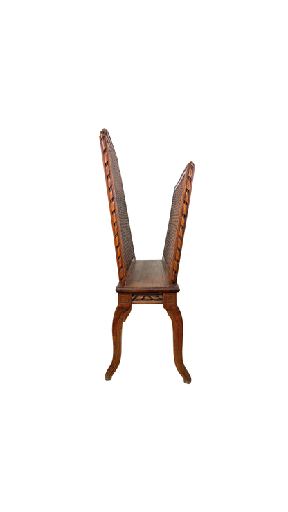 French Caned Magazine Rack on Cabriole Legs
