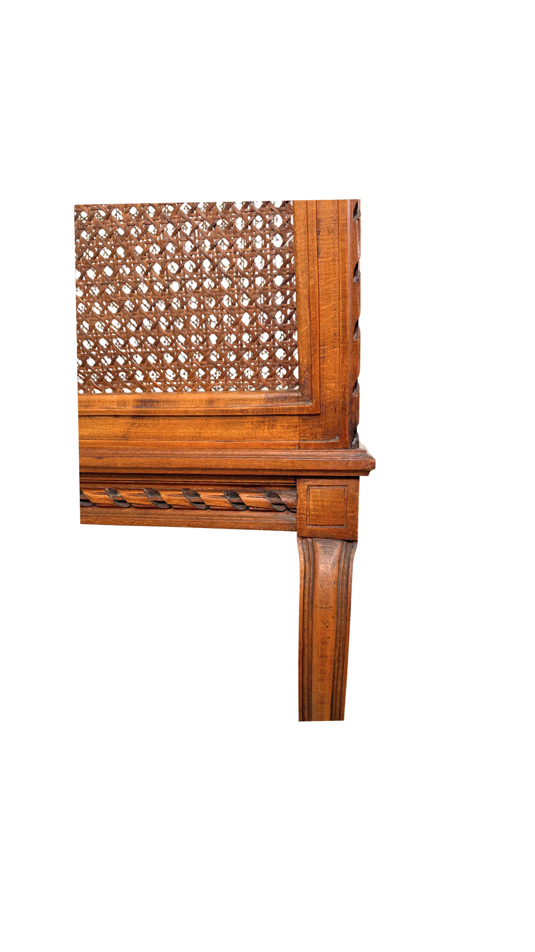 French Caned Magazine Rack on Cabriole Legs