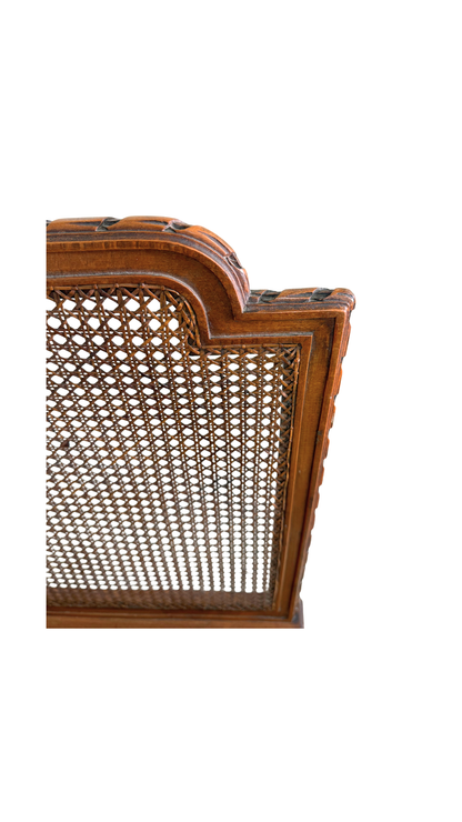 French Caned Magazine Rack on Cabriole Legs