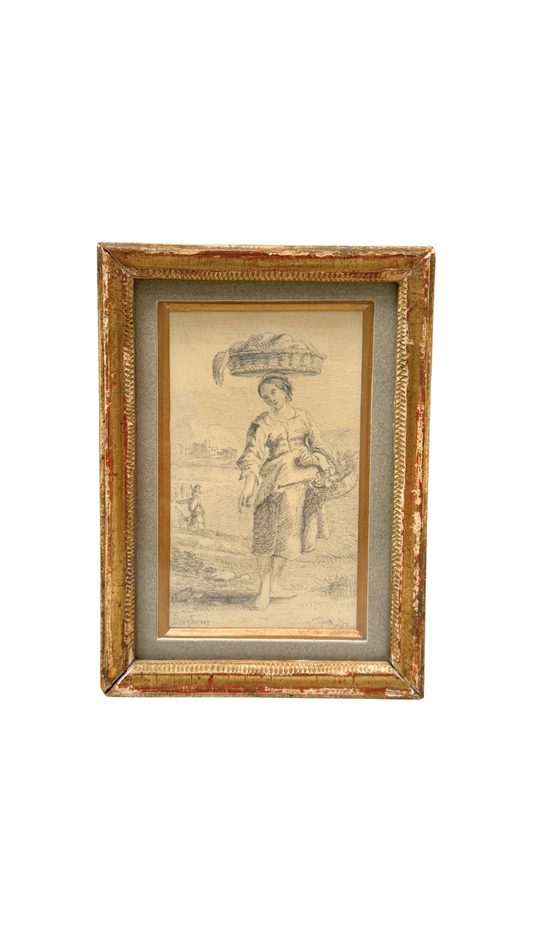 Antique French Pastoral Study