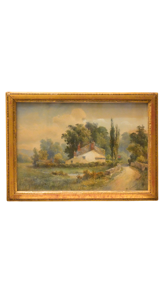 French Countryside Landscape, Signed M. Crouset