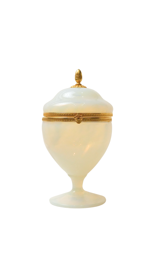 French Opaline Glass Casket with Ormolu Mount
