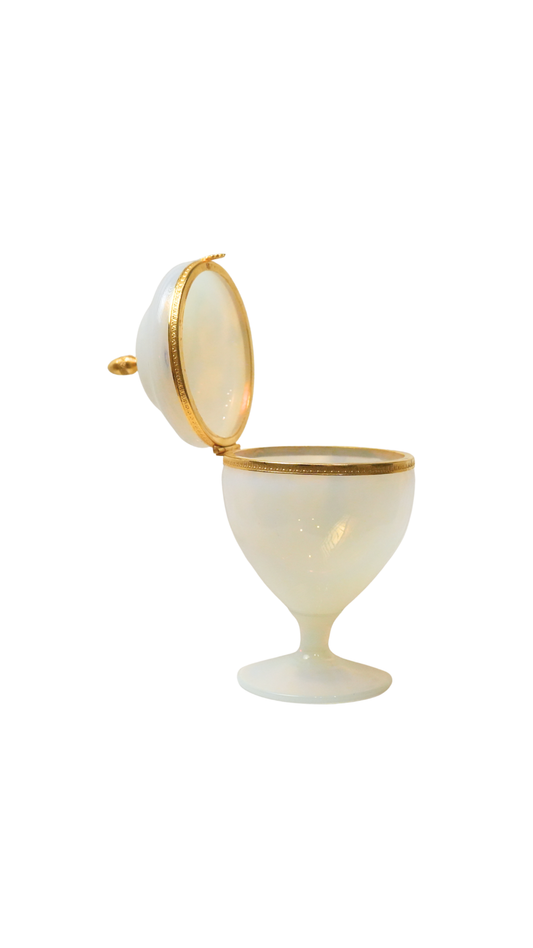 French Opaline Glass Casket with Ormolu Mount