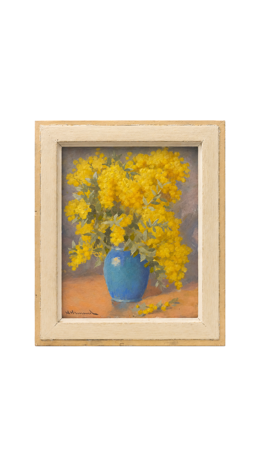 French Mimosa Still Life Painting