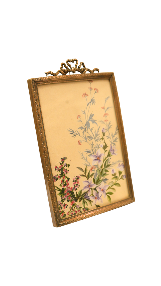 French Clematis & Wildflower Study in Gilt Frame