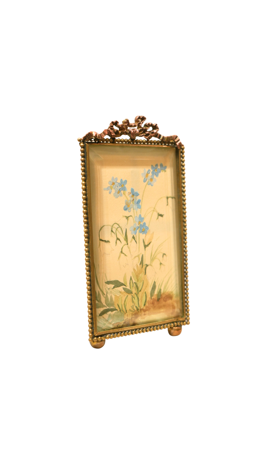 French Forget-Me-Not Botanical Study in Gilt Frame