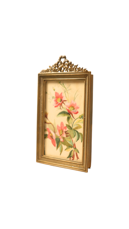 French Wild Rose Botanical Study in Gilt Frame