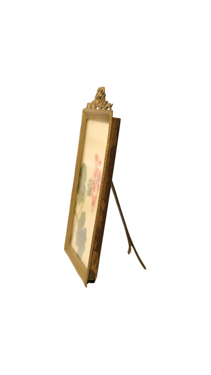 French Geranium Botanical Study in Gilt Frame