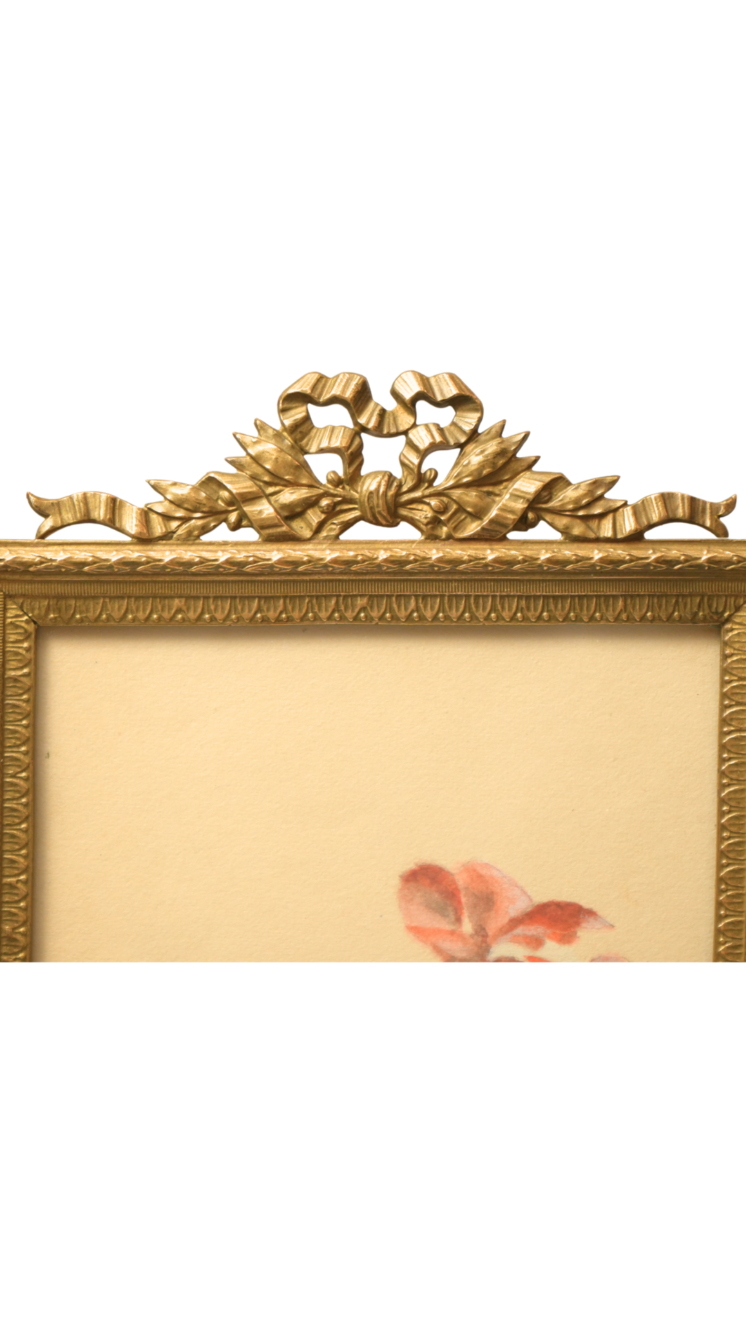 French Geranium Botanical Study in Gilt Frame