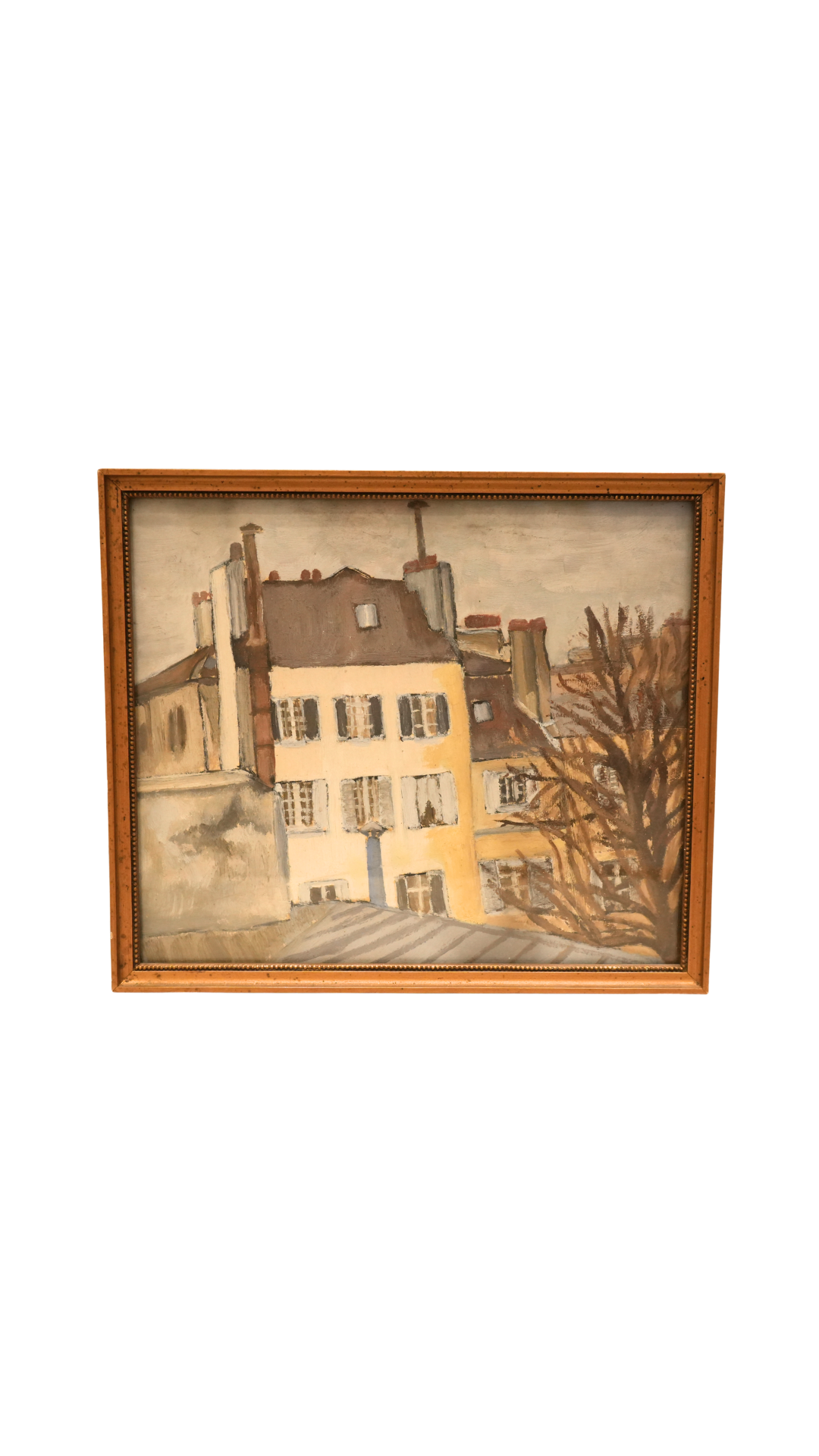 Vintage French Parisian Street Scene Painting