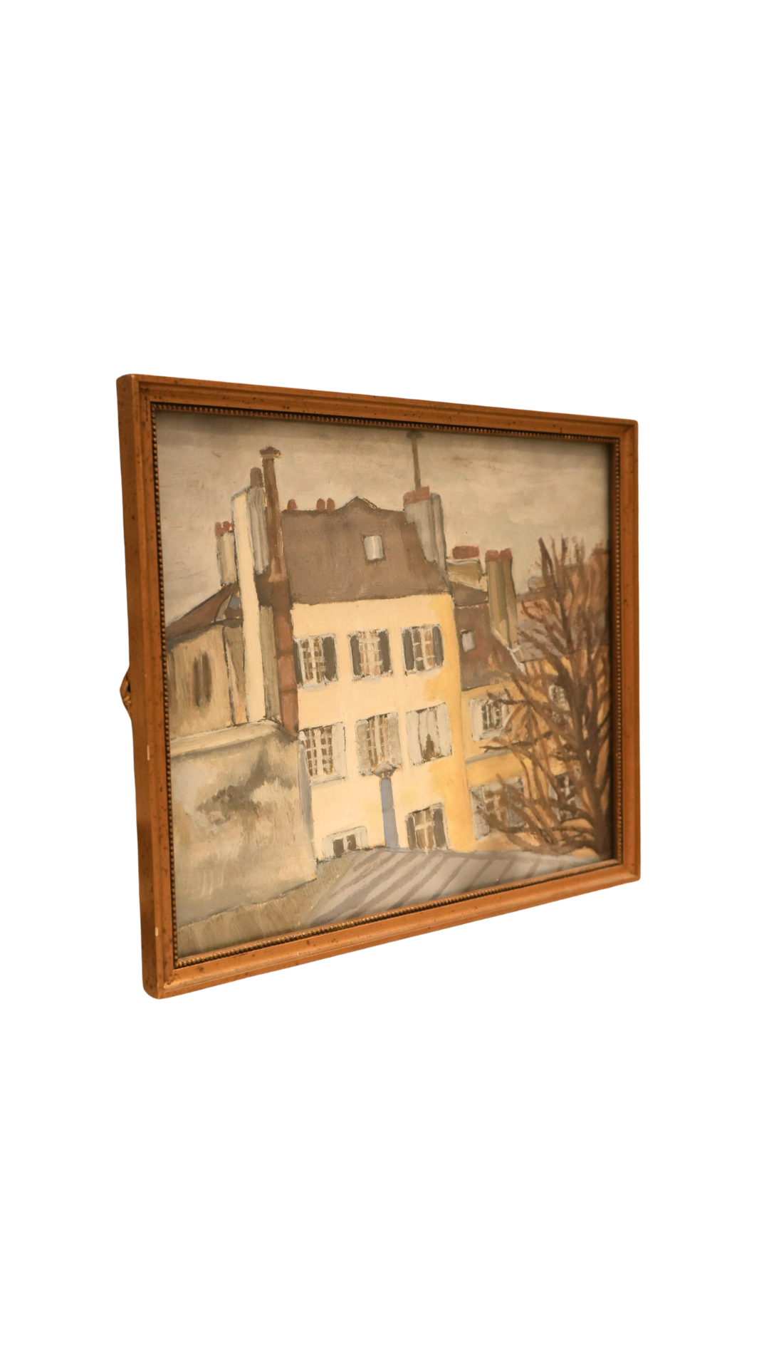 Vintage French Parisian Street Scene Painting