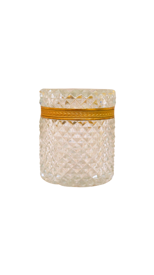 French Cut Crystal Casket with Gilt Mounts