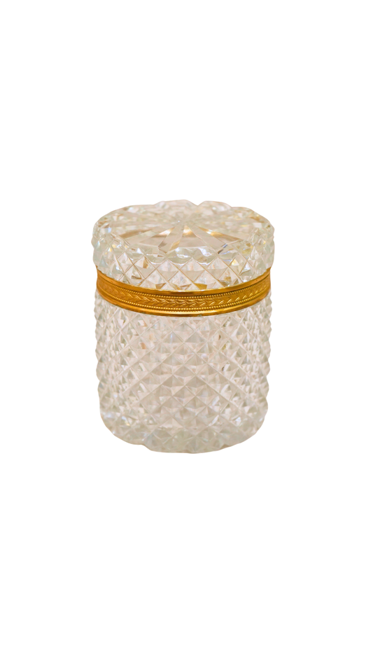 French Cut Crystal Casket with Gilt Mounts