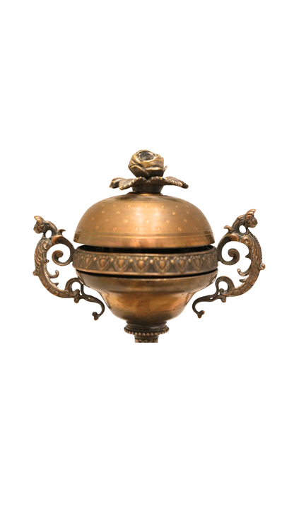 French Bronze Table Bell with Marble Base