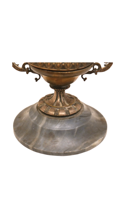 French Bronze Table Bell with Marble Base
