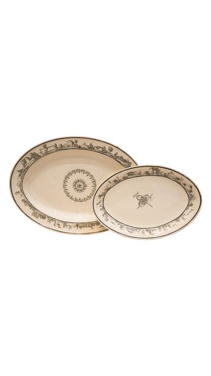 Creil Paris-Marked Transferware Earthenware Serving Dishes