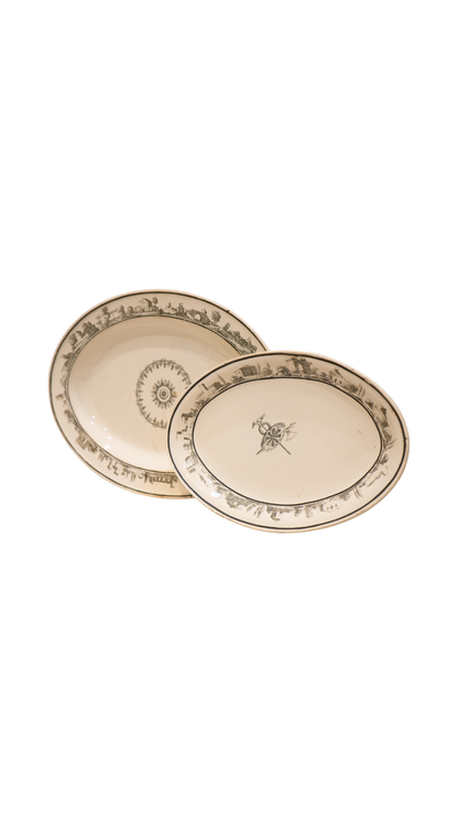 Creil Paris-Marked Transferware Earthenware Serving Dishes