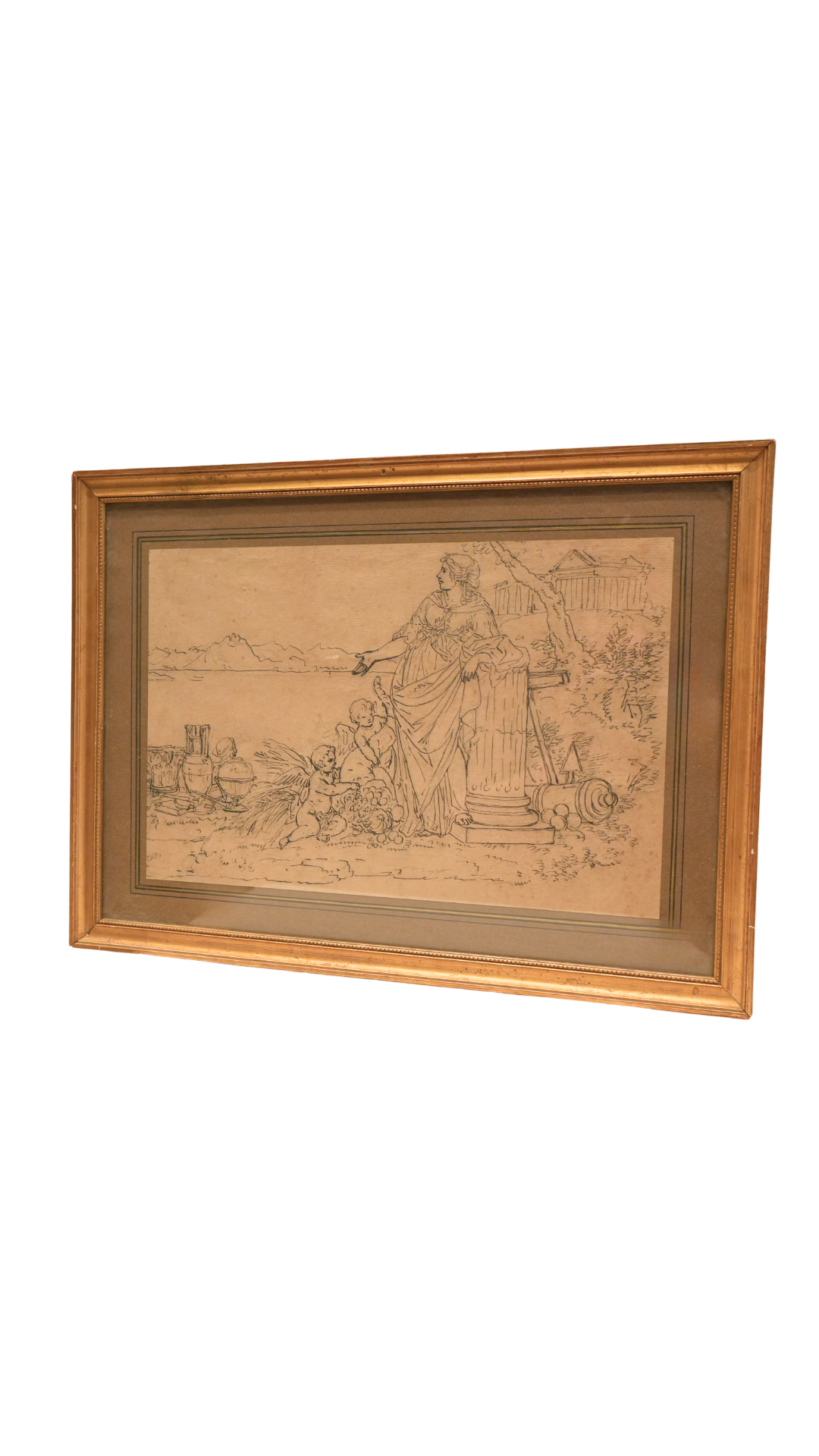 Antique French Classical Ink Drawing After the Masters