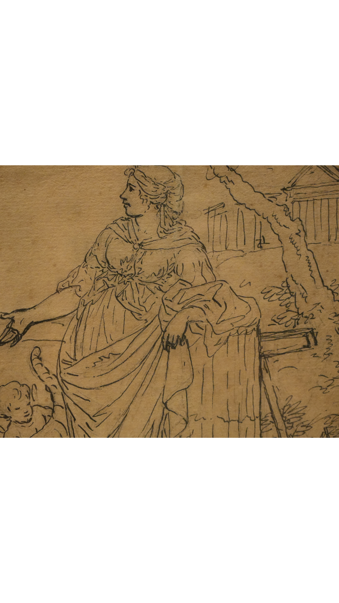 Antique French Classical Ink Drawing After the Masters