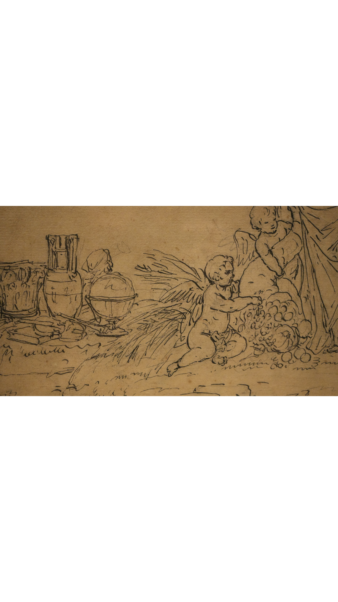 Antique French Classical Ink Drawing After the Masters