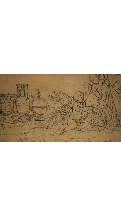 Antique French Classical Ink Drawing After the Masters