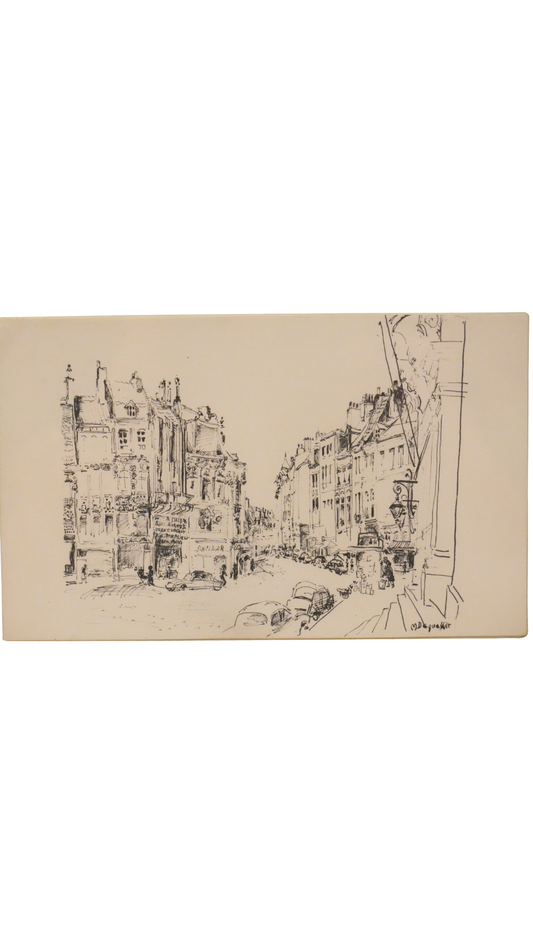 Ink Drawing of Rue Lepelletier in Lille by Michelle Dequeker