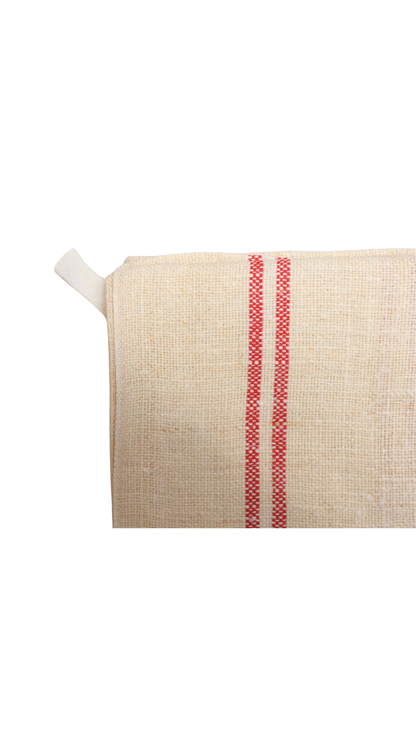 Antique French Red Stripe Linen Tea Towel