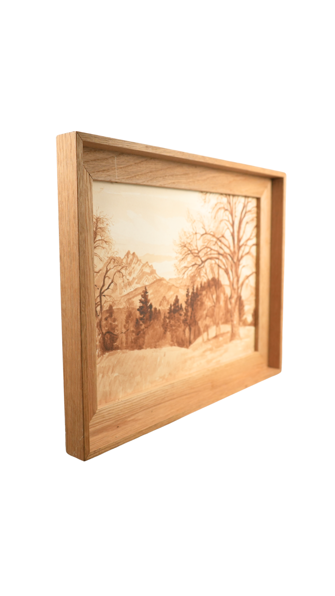 Signed Armand Point Sepia Landscape Watercolor