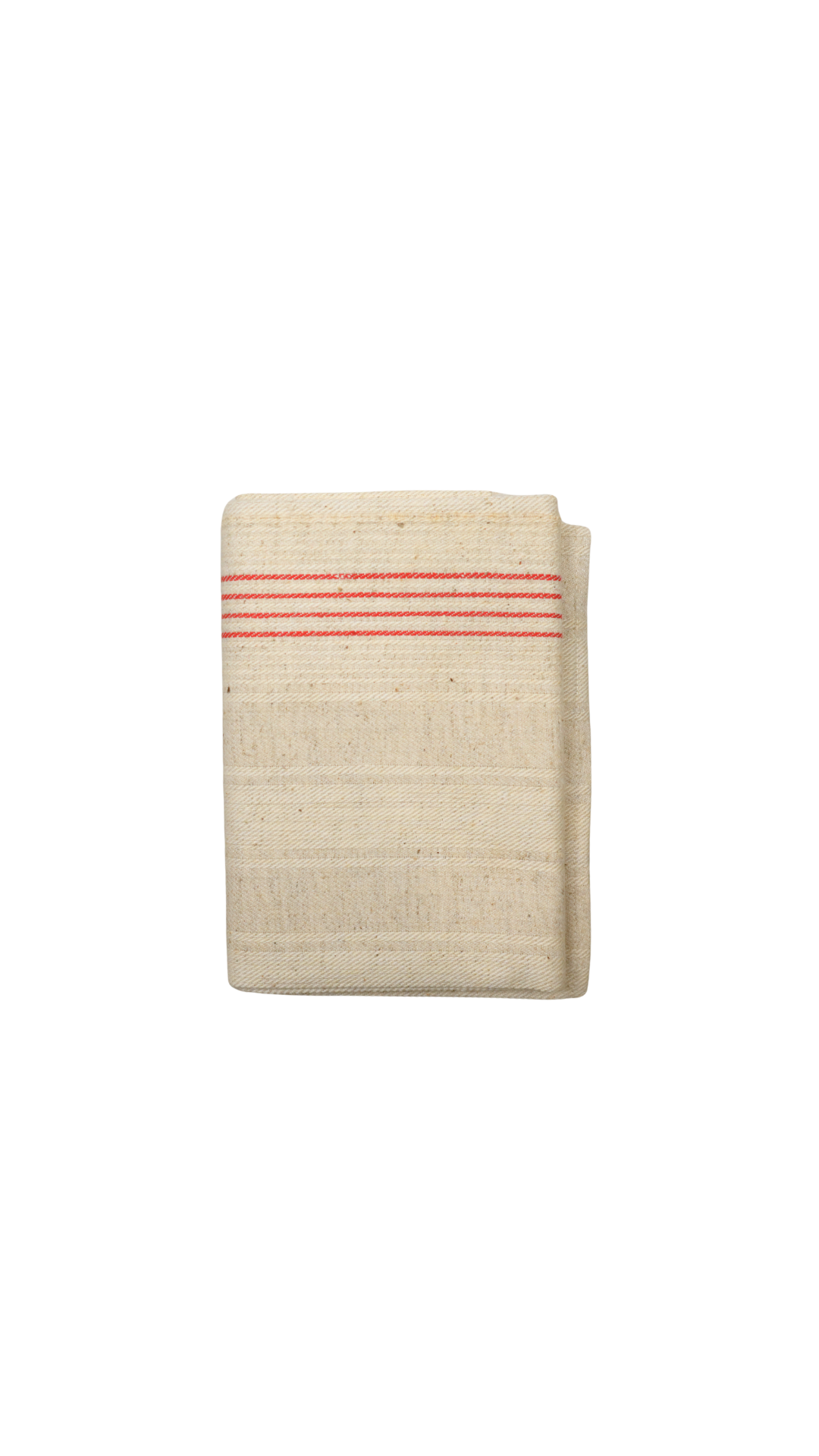 Antique French Red-Stripe Linen Torchon