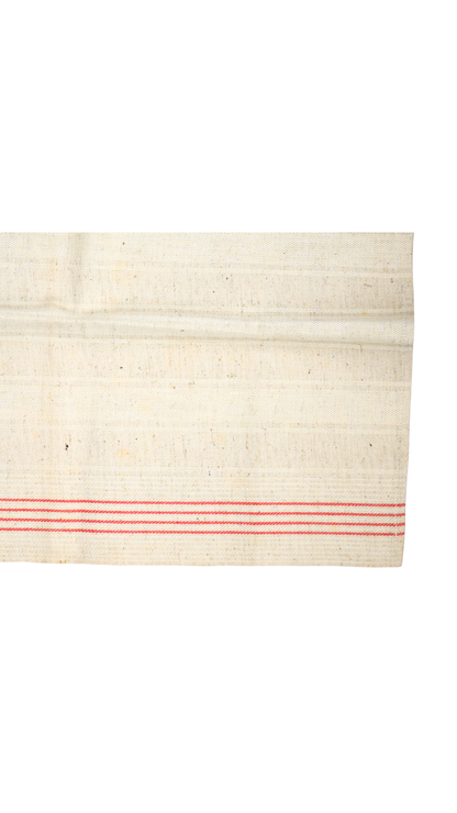 Antique French Red-Stripe Linen Torchon