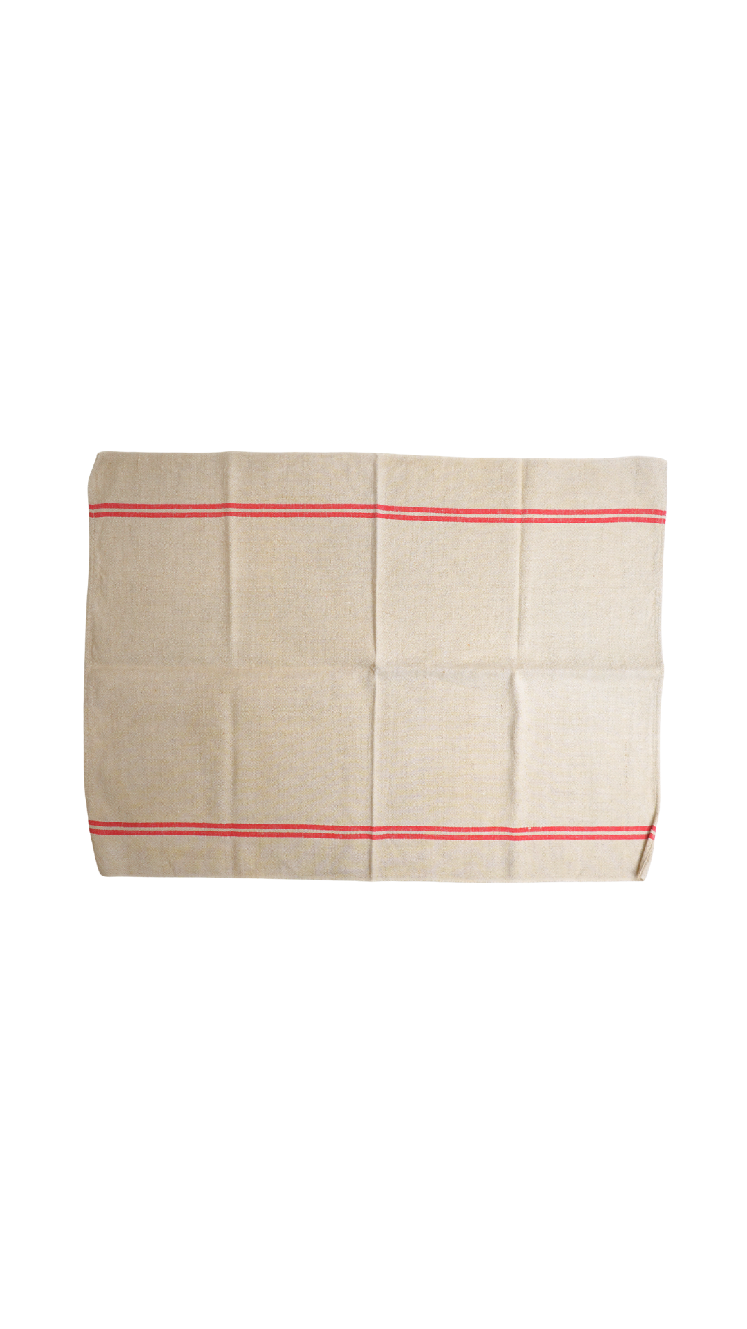 Antique French Red-Stripe Hemp Linen Textile